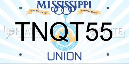 TNQT55 Mississippi License Plate