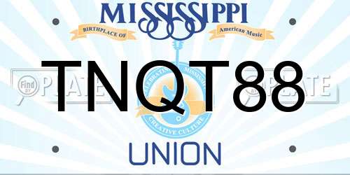 TNQT88 Mississippi License Plate
