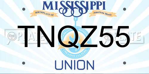 TNQZ55 Mississippi License Plate