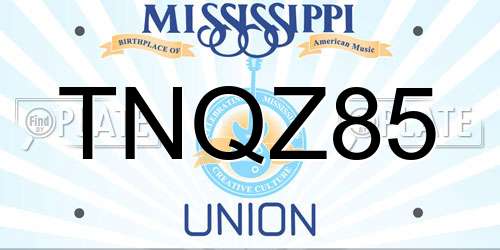 TNQZ85 Mississippi License Plate