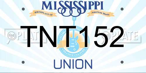 TNT152 Mississippi License Plate