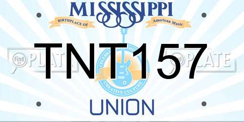 TNT157 Mississippi License Plate