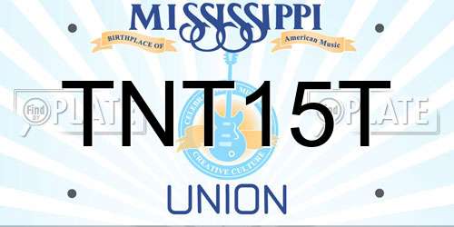 TNT15T Mississippi License Plate