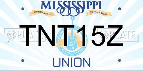 TNT15Z Mississippi License Plate