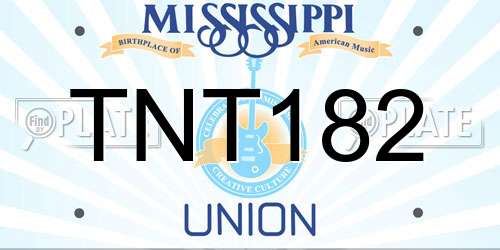 TNT182 Mississippi License Plate