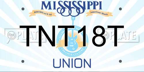 TNT18T Mississippi License Plate