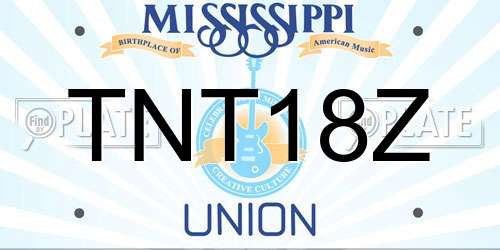 TNT18Z Mississippi License Plate