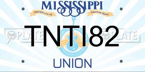 TNTI82 Mississippi License Plate