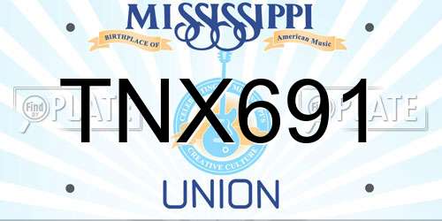 TNX691 Mississippi License Plate