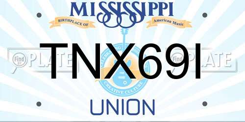TNX69I Mississippi License Plate