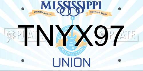 TNYX97 Mississippi License Plate