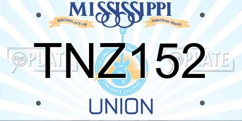 TNZ152 Mississippi License Plate