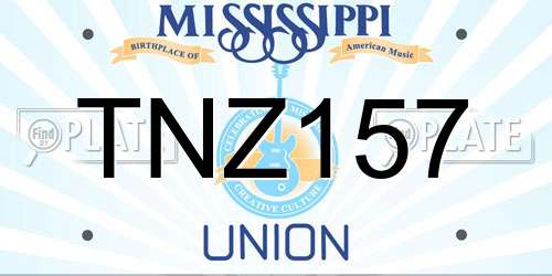 TNZ157 Mississippi License Plate