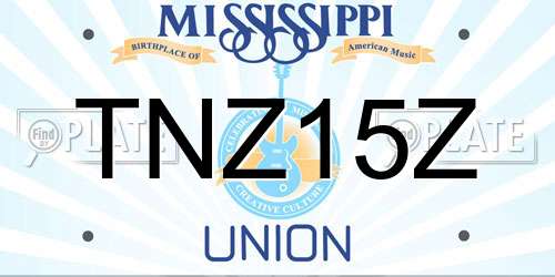 TNZ15Z Mississippi License Plate