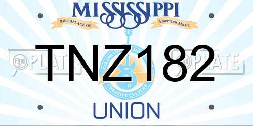 TNZ182 Mississippi License Plate