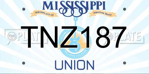 TNZ187 Mississippi License Plate
