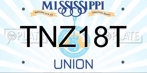 TNZ18T Mississippi License Plate