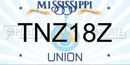 TNZ18Z Mississippi License Plate