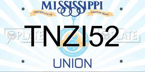 TNZI52 Mississippi License Plate