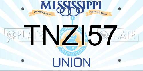 TNZI57 Mississippi License Plate
