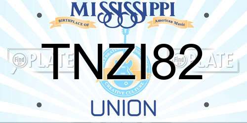 TNZI82 Mississippi License Plate
