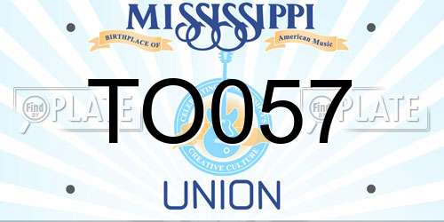 TO057 Mississippi License Plate