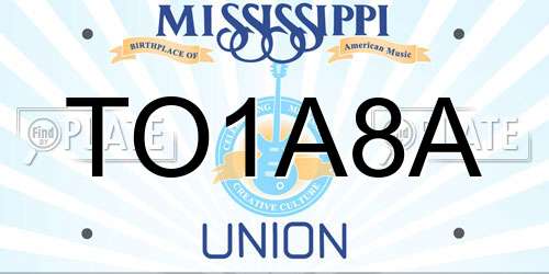 TO1A8A Mississippi License Plate