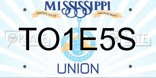 TO1E5S Mississippi License Plate