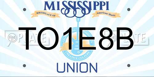 TO1E8B Mississippi License Plate