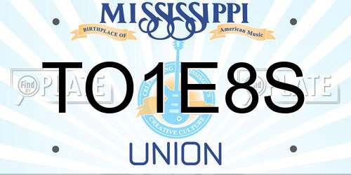 TO1E8S Mississippi License Plate