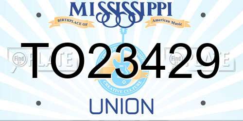 TO23429 Mississippi License Plate