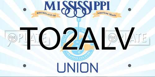 TO2ALV Mississippi License Plate