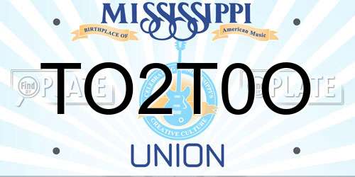 TO2T0O Mississippi License Plate