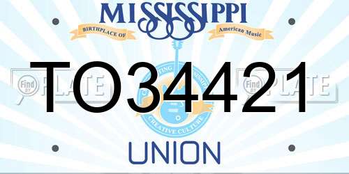 TO34421 Mississippi License Plate