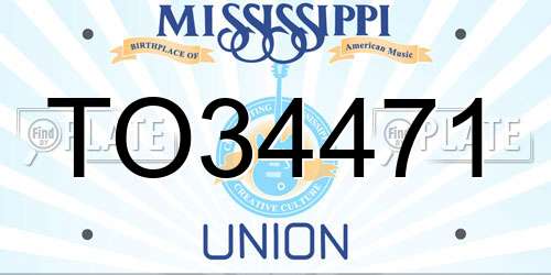 TO34471 Mississippi License Plate