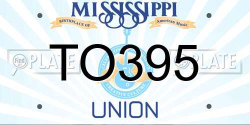 TO395 Mississippi License Plate