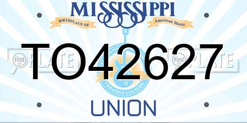 TO42627 Mississippi License Plate