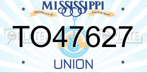 TO47627 Mississippi License Plate