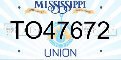 TO47672 Mississippi License Plate
