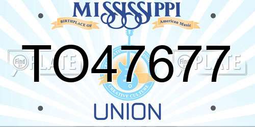 TO47677 Mississippi License Plate