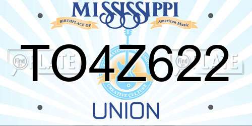 TO4Z622 Mississippi License Plate