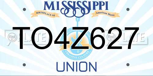 TO4Z627 Mississippi License Plate