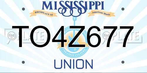 TO4Z677 Mississippi License Plate