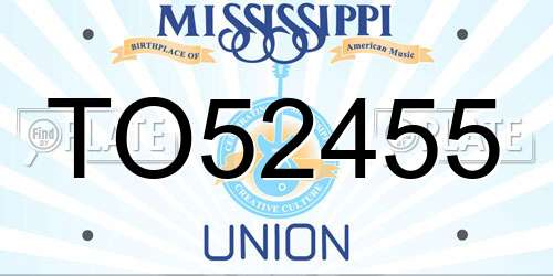 TO52455 Mississippi License Plate