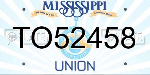 TO52458 Mississippi License Plate