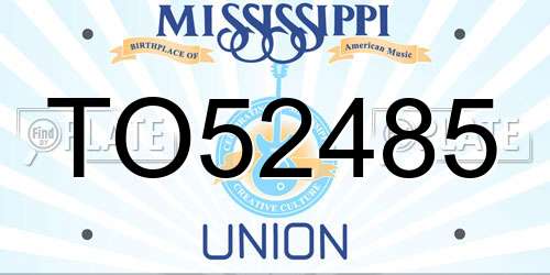 TO52485 Mississippi License Plate