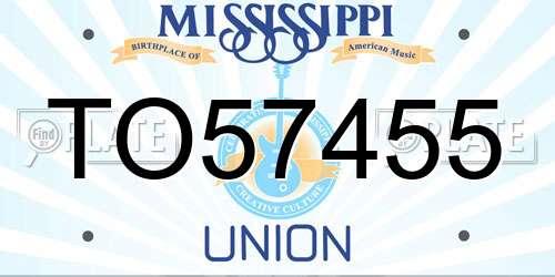 TO57455 Mississippi License Plate