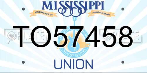 TO57458 Mississippi License Plate