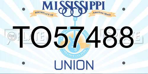 TO57488 Mississippi License Plate
