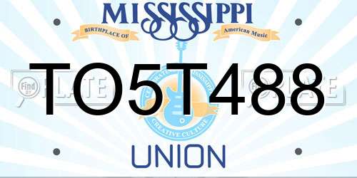 TO5T488 Mississippi License Plate